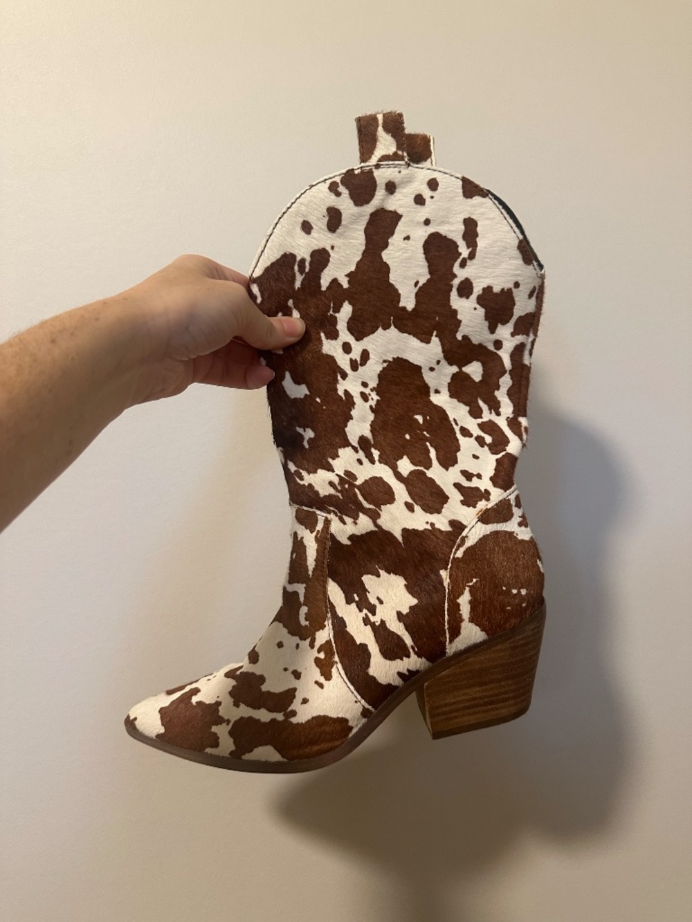Dingo Cow Print Calf Hair Cowboy Boots Brown NWT 6.5 - Picture 2 of 6